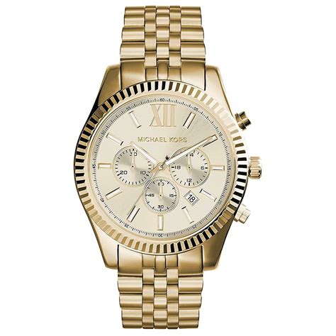 michael kors watch men's gold|Michael Kors chronograph gold.